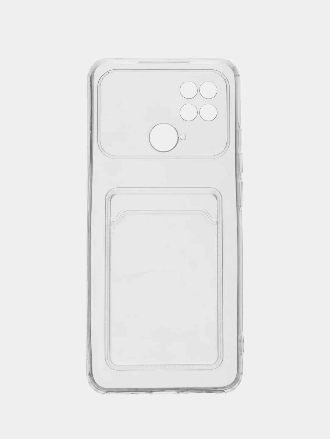 Чехол с карманом для карт Xiaomi Poco C40, прозрачный, силиконовый