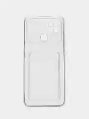 Чехол с карманом для карт Xiaomi Poco C40, прозрачный, силиконовый