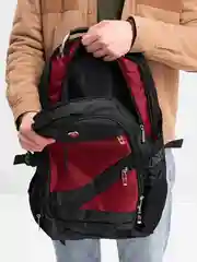 Красный рюкзак мужской, с USB, школьный рюкзак, портфель для школы