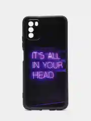 Серый чехол силиконовый для Xiaomi POCO M3 (Сяоми Поко М3), с принтом, с рисунком