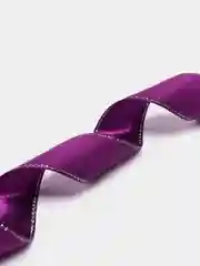 Фиолетовый лента атласная, края с серебряным люрексом, 2,5 см х 22 метра