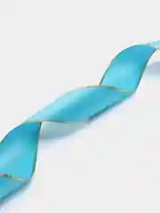 Тёмно-бирюзовый лента атласная, края золотым люрексом, 2,5 см, 22 метра