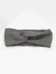 Серый повязка на голову, утепленная, двухслойная, вязаная