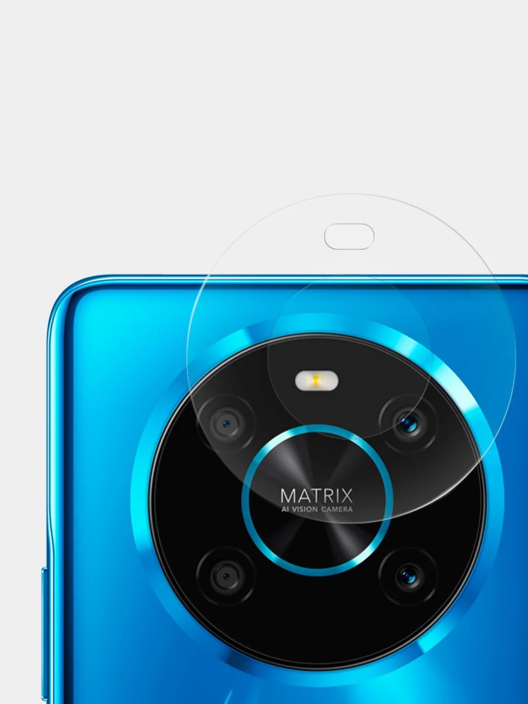 Прозрачный защитное стекло на камеру BROSCORP для телефона Honor X9, прозрачное, закаленное