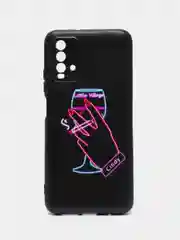 Голубой силиконовый чехол для Xiaomi Redmi 9T (Сяоми Редми 9Т), с принтом, с рисунком