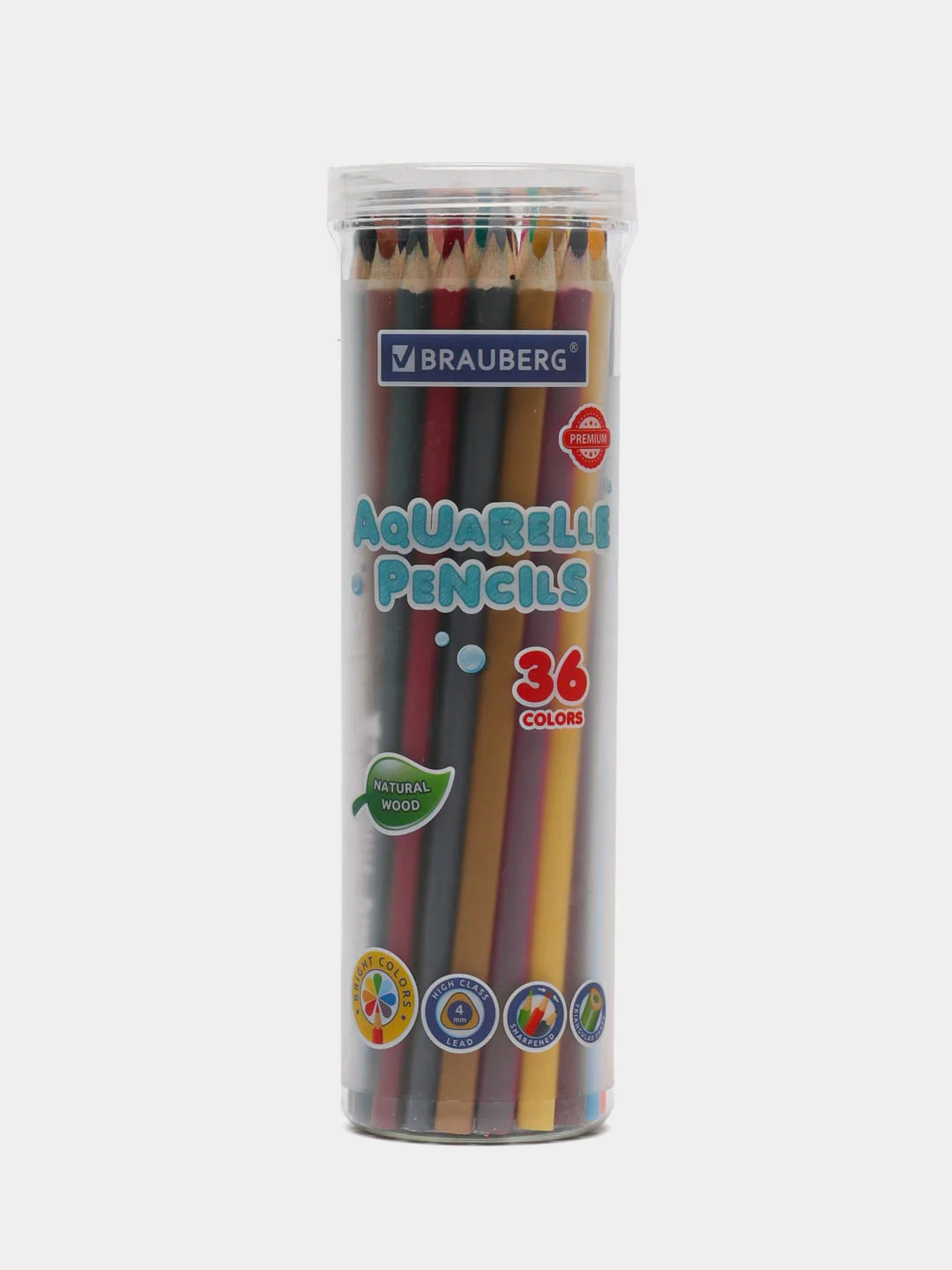 Карандаши акварельные цветные мягкие для рисования Brauberg Premium 36 цветов, 181933