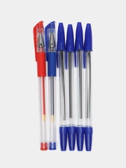 Ручки шариковые и гелевые Staff Basic St-01, 6 штук, узел 0,7 мм, линия 0,35 мм, 144080