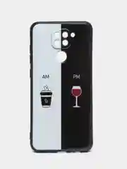 Бирюзовый чехол силиконовый для Xiaomi Redmi Note 9 (Сяоми Редми Ноут 9), с принтом, с рисунком