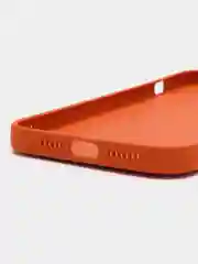 Оранжевый чехол для iPhone 12 Pro Max под кожу с золотой окантовкой