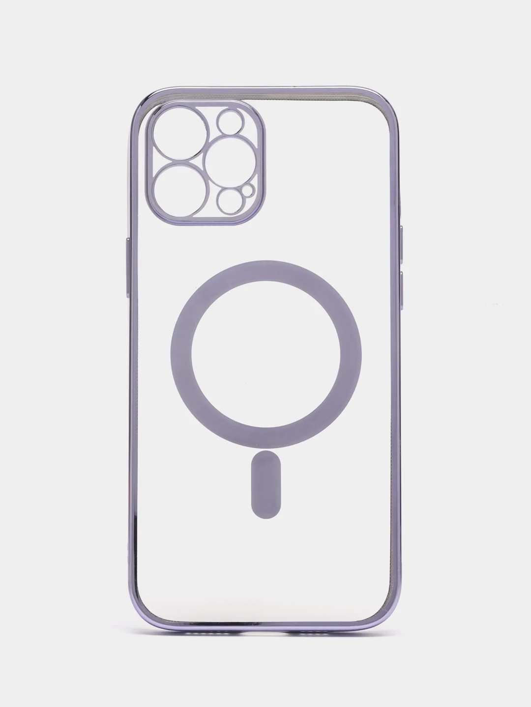 Индиго чехол для IPhone 12 Pro, 12 Pro Max силиконовый с Mag Safe и цветной окантовкой
