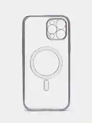 Индиго чехол для IPhone 12 Pro, 12 Pro Max силиконовый с Mag Safe и цветной окантовкой
