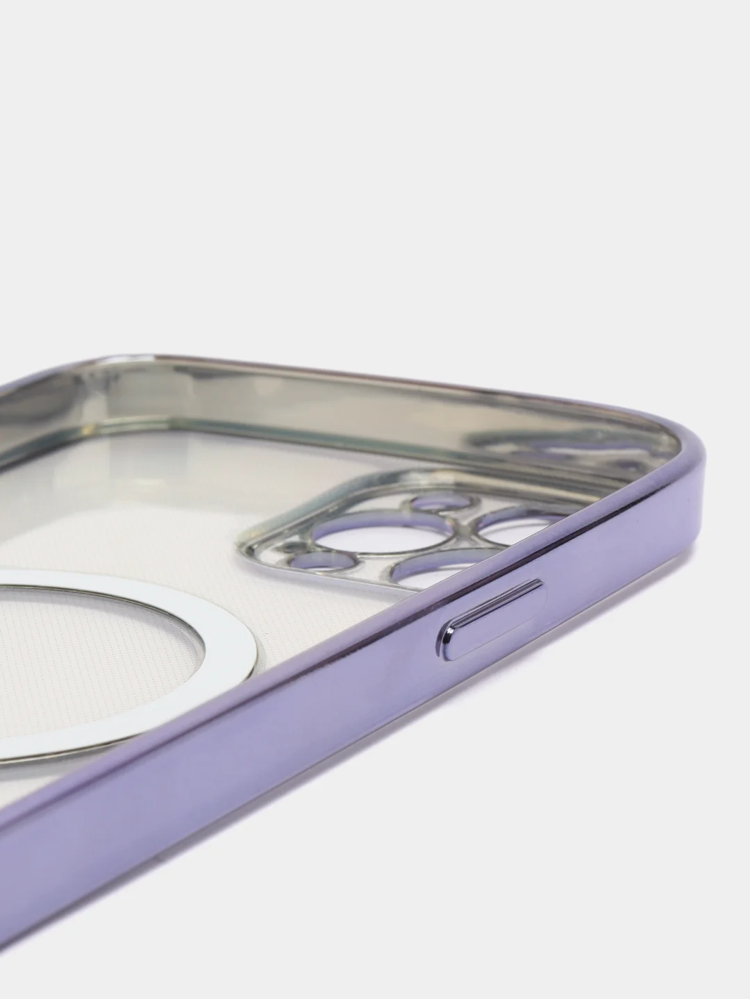 Индиго чехол для IPhone 12 Pro, 12 Pro Max силиконовый с Mag Safe и цветной окантовкой