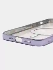 Индиго чехол для IPhone 12 Pro, 12 Pro Max силиконовый с Mag Safe и цветной окантовкой
