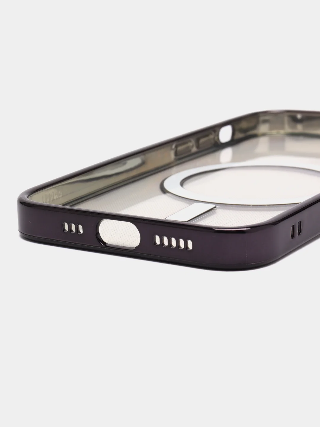 Черный чехол для IPhone 12 Pro, 12 Pro Max силиконовый с Mag Safe и цветной окантовкой