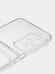 Серебряный силиконовый чехол для Realme C31 (Реалми С31), с карманом для карт, прозрачный