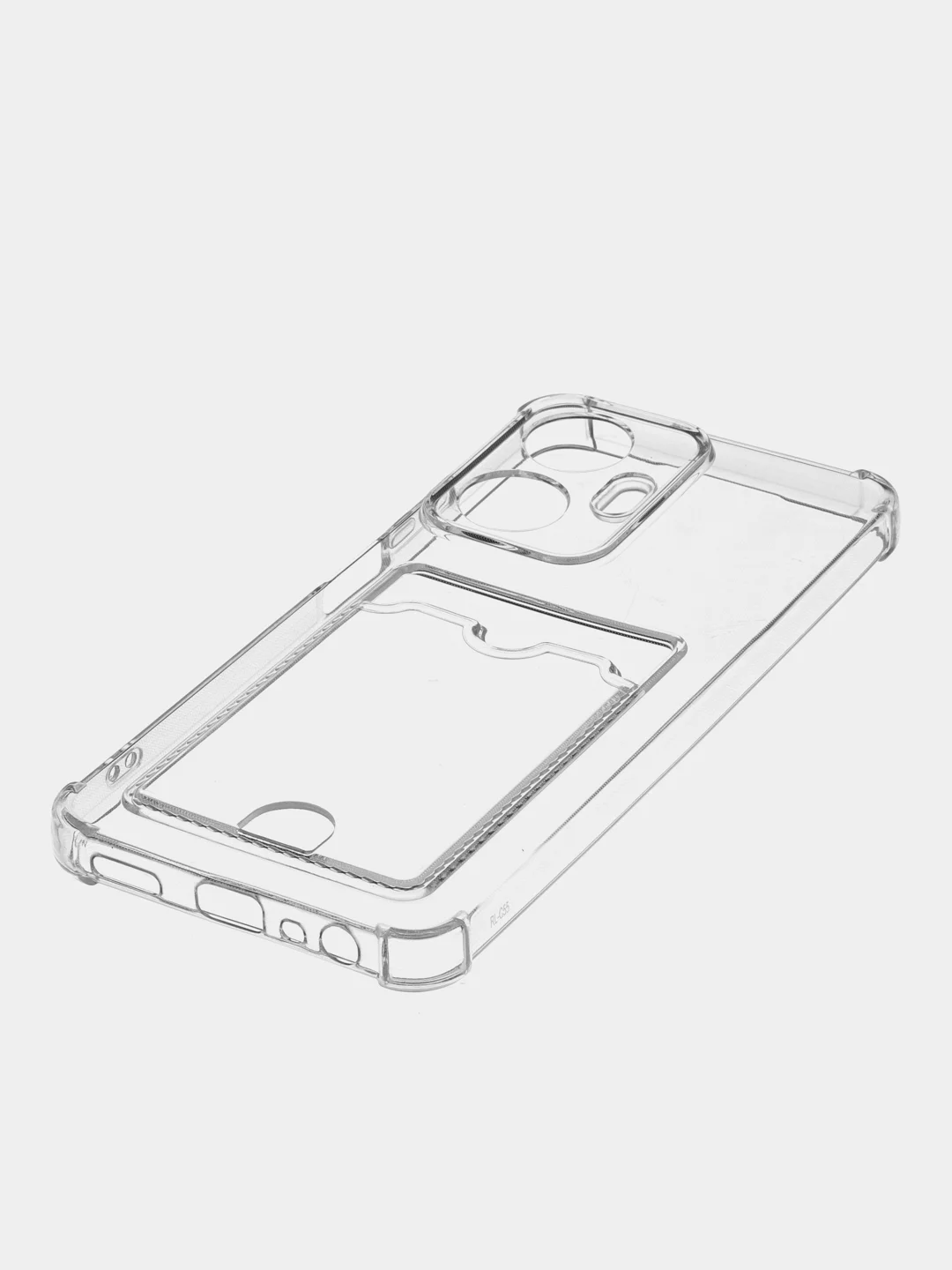 Прозрачный противоударный чехол Broscorp для Realme C55, силиконовый, с карманом для карт
