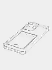 Прозрачный противоударный чехол Broscorp для Realme C55, силиконовый, с карманом для карт