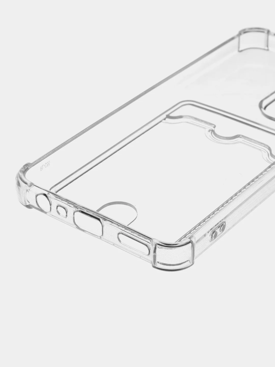 Прозрачный противоударный чехол Broscorp для Realme C55, силиконовый, с карманом для карт