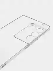 Прозрачный чехол для Vivo V27 силиконовый ROSCO прозрачный с бортиком- защитой камер и от прилипания