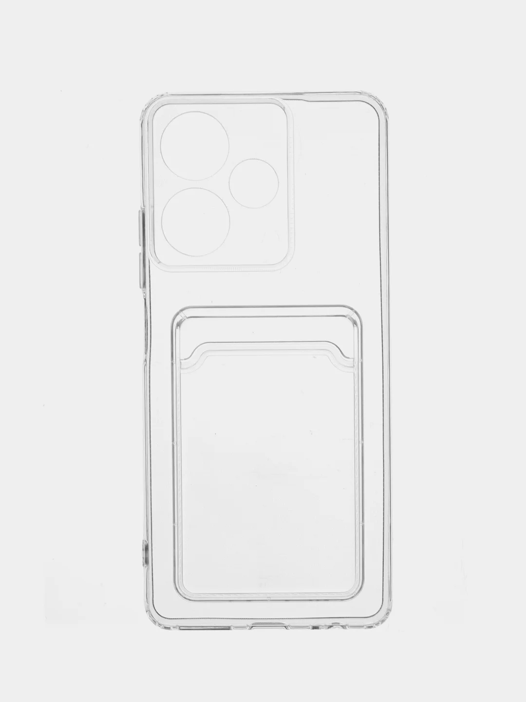 Прозрачный чехол BROSCORP для Infinix Hot 30 с кармашком и защитой камер, картхолдер с карманом