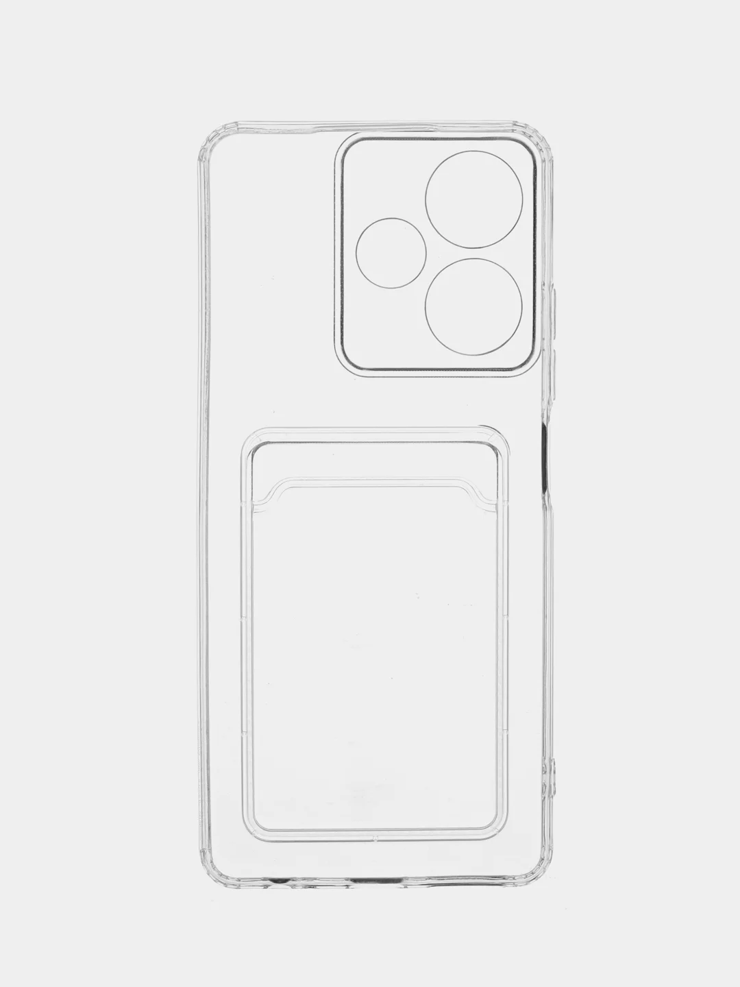 Прозрачный чехол BROSCORP для Infinix Hot 30 с кармашком и защитой камер, картхолдер с карманом