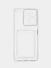 Прозрачный чехол BROSCORP для Infinix Hot 30 с кармашком и защитой камер, картхолдер с карманом