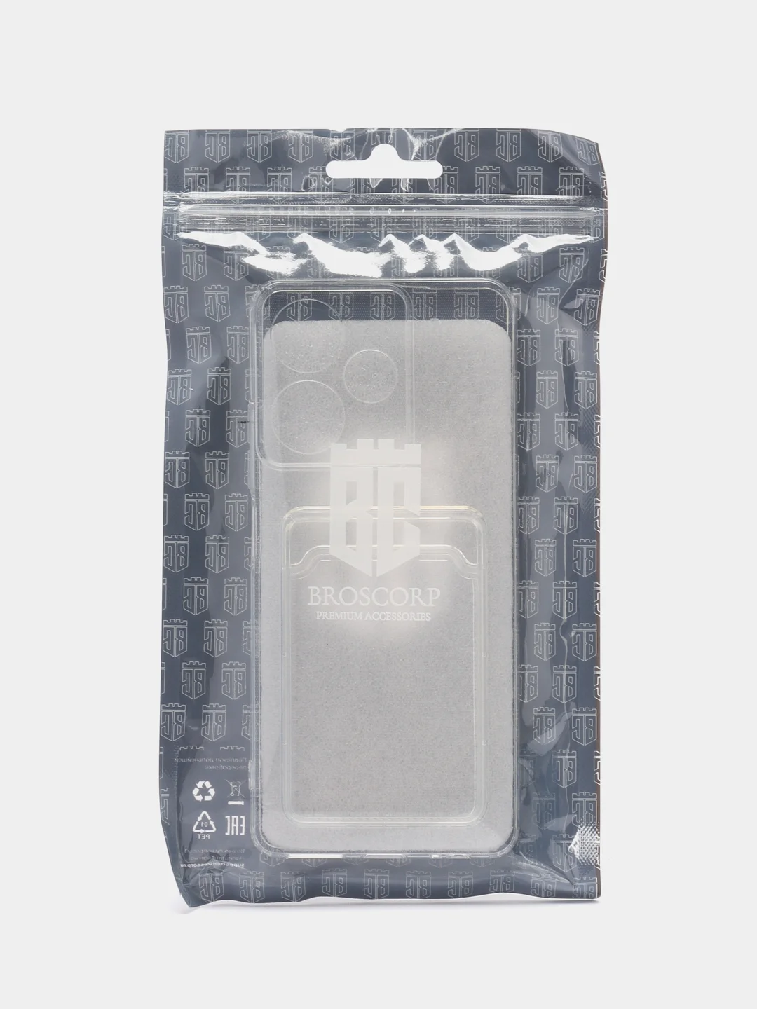 Прозрачный чехол BROSCORP для Infinix Hot 30 с кармашком и защитой камер, картхолдер с карманом