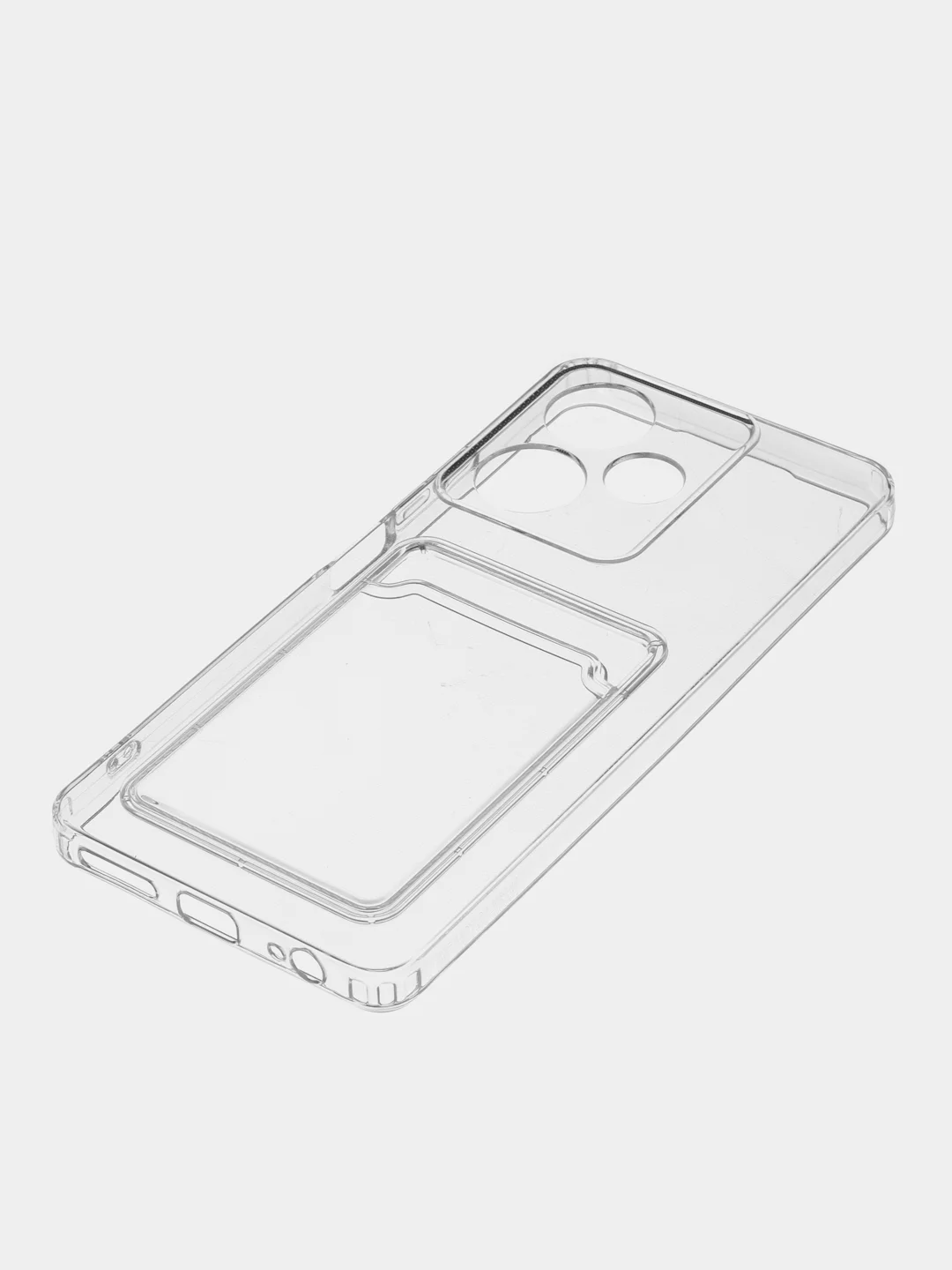 Прозрачный чехол BROSCORP для Infinix Hot 30 с кармашком и защитой камер, картхолдер с карманом