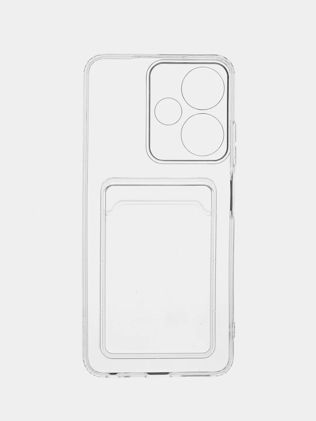 Прозрачный чехол BROSCORP для Infinix Hot 30i/30i NFC с кармашком и защитой камер, картхолдер