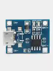 Контроллер-модуль заряда литиевых аккумуляторов 18650 TP4056, Micro USB