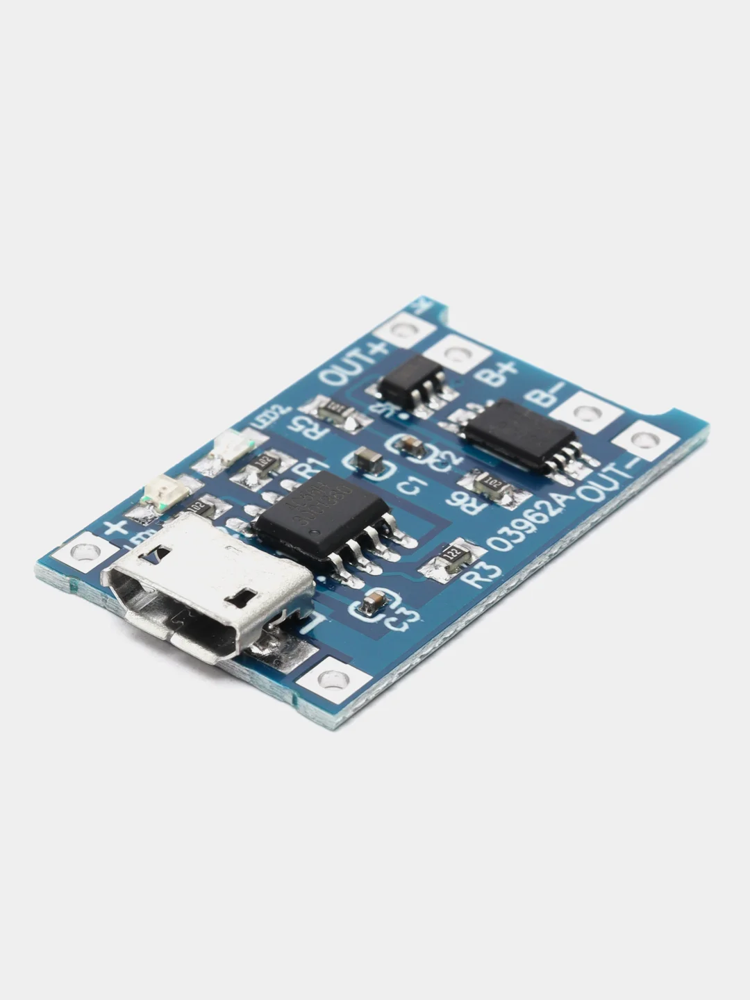 Контроллер-модуль заряда литиевых аккумуляторов 18650 TP4056 (micro USB) с защитой