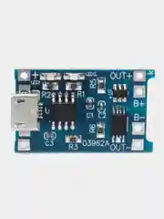 Контроллер-модуль заряда литиевых аккумуляторов 18650 TP4056 (micro USB) с защитой