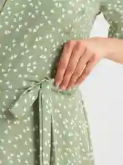 Зеленый платье, летнее, женское, повседневное, на запах, оверсайз