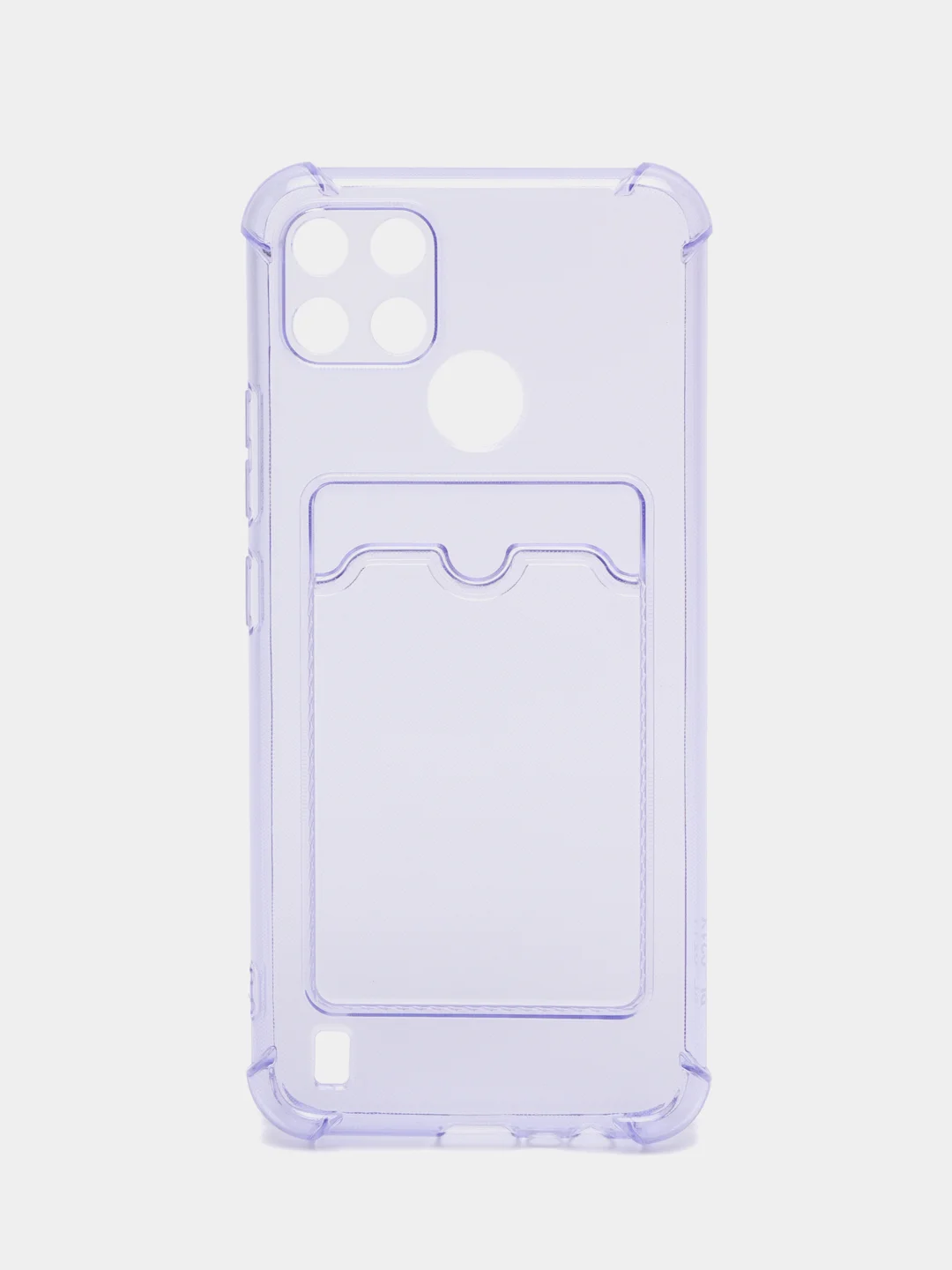 Аметистовый противоударный чехол realme C21y , кармашек для карт