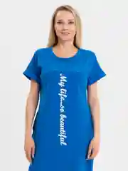 Лазурный платье, туника женская, летняя, трикотажная, на большие размеры