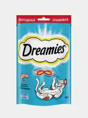 Лакомство Dreamies™ для взрослых кошек, с лососем, 140г