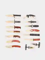 Деревянные ножи из CS:GO 15 шт, набор керамбит, бабочка, кунай, М9, скелетный, кастет, танто