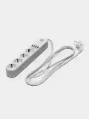 Белый сетевой фильтр удлинитель Ldnio SE4432, 4 розетки, 4 USB, 2 м