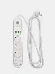 Белый сетевой фильтр удлинитель Ldnio SE4432, 4 розетки, 4 USB, 2 м