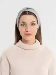 Серый повязка на голову / Теплая повязка на голову / Чалма / Повязка вязаная