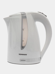 Чайник SONNEN KT-1743, 1,7л, 2200Вт, пластик, белый, 453414