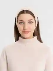 Бежевый теплая повязка на голову