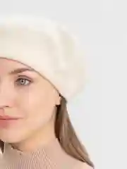 Молочный берет женский, всесезонный, шерстяной