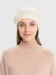 Молочный берет женский, всесезонный, шерстяной