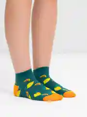 Зеленый носочки с фруктами