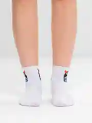 Синий белые носки с мультяшным рисунком