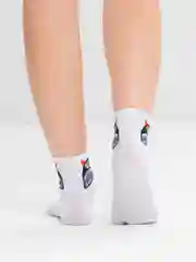 Синий белые носки с мультяшным рисунком