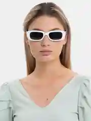 Белый очки солнцезащитные женские, прямоугольные