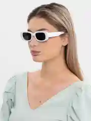 Белый очки солнцезащитные женские, прямоугольные