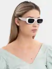 Белый очки солнцезащитные женские, прямоугольные